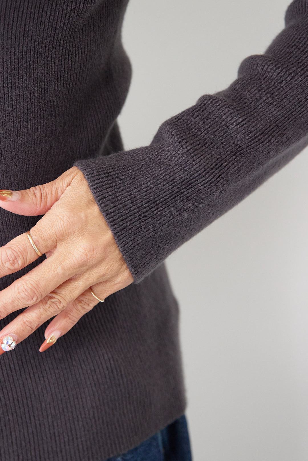 [SET]ホールガーメントタートルリブニット+ベルトストラップジャンスカ(2set)