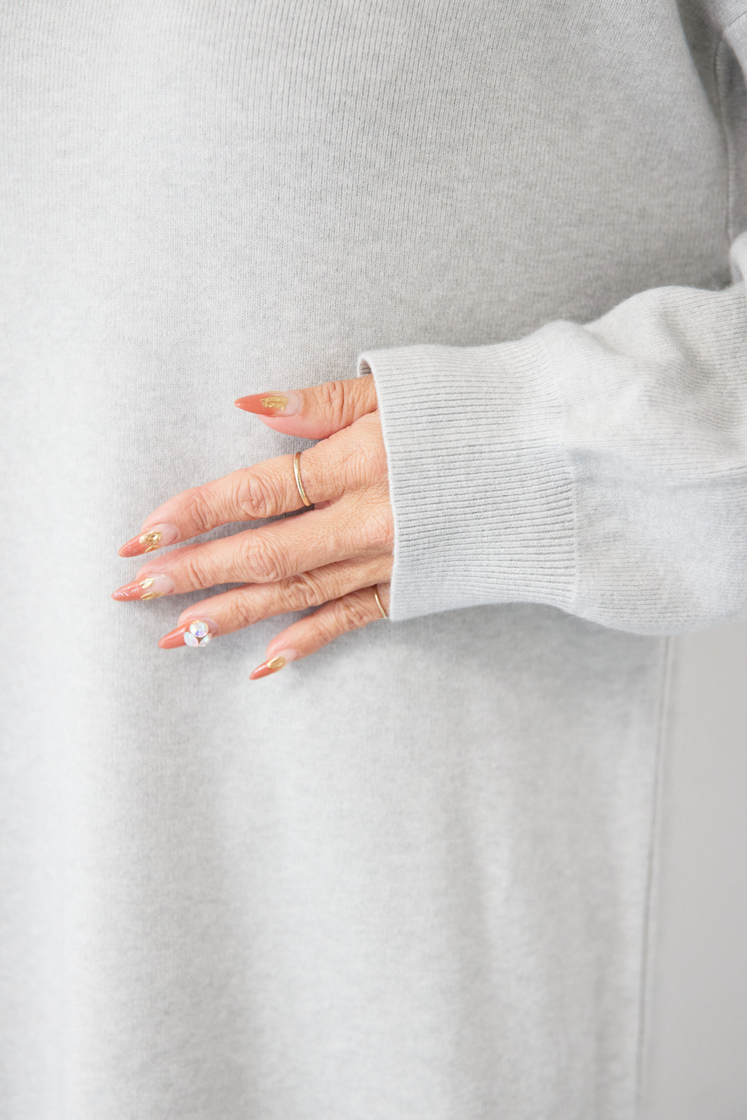 [SET]フレアヘムニットワンピース+スタンドカラー中綿ショートブルゾン(2set)