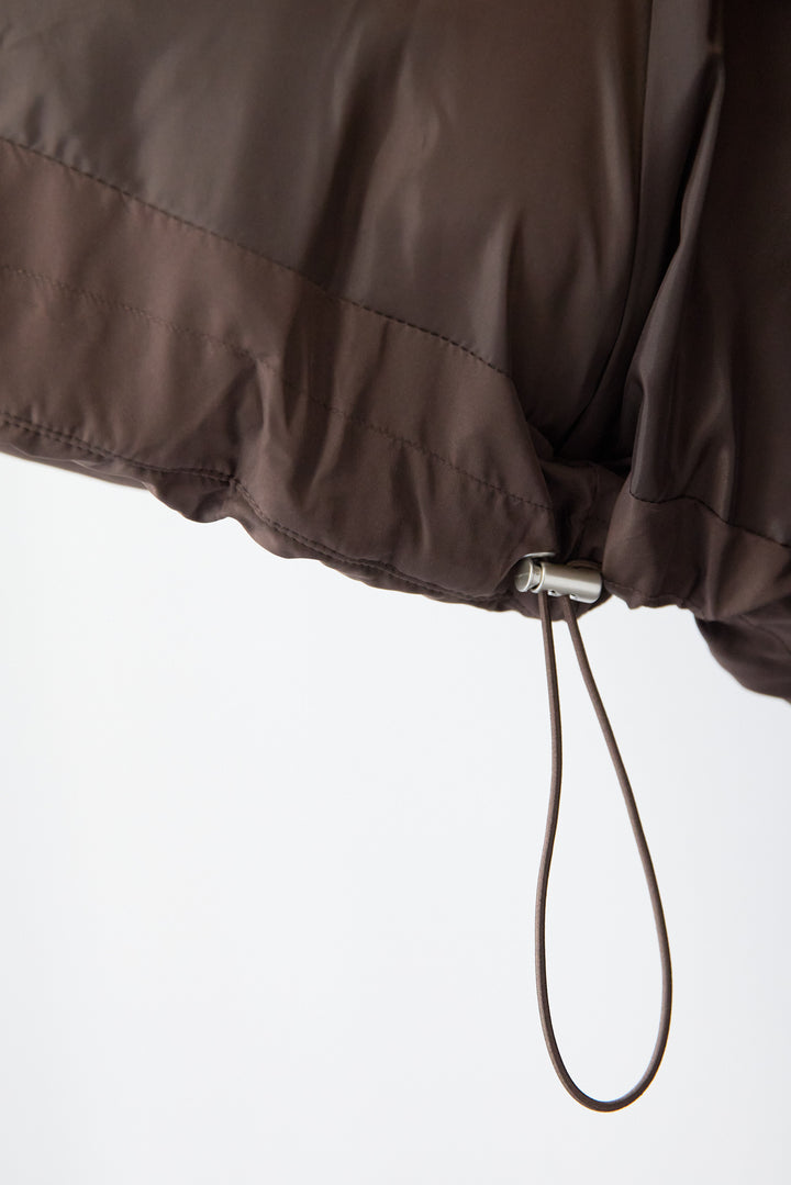 [SET]フレアヘムニットワンピース+スタンドカラー中綿ショートブルゾン(2set)