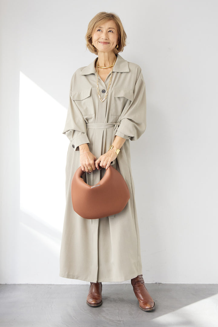 ダブルポケットシャツワンピース