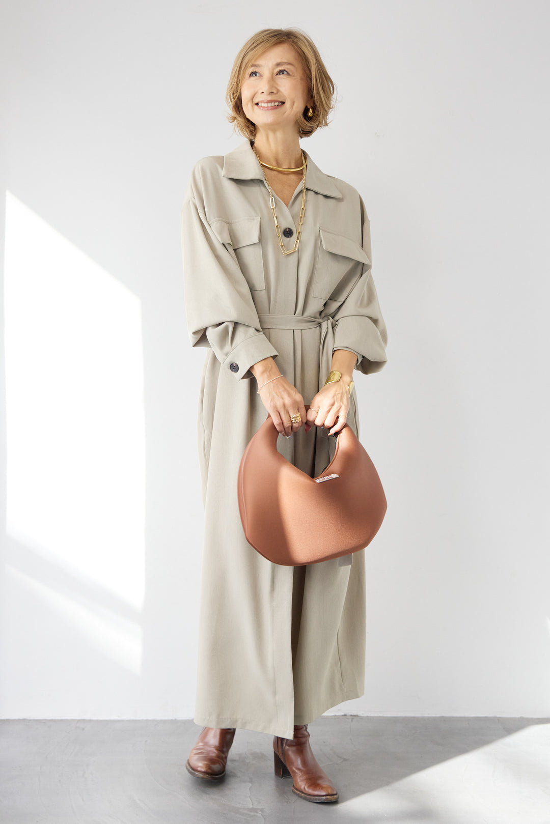 ダブルポケットシャツワンピース