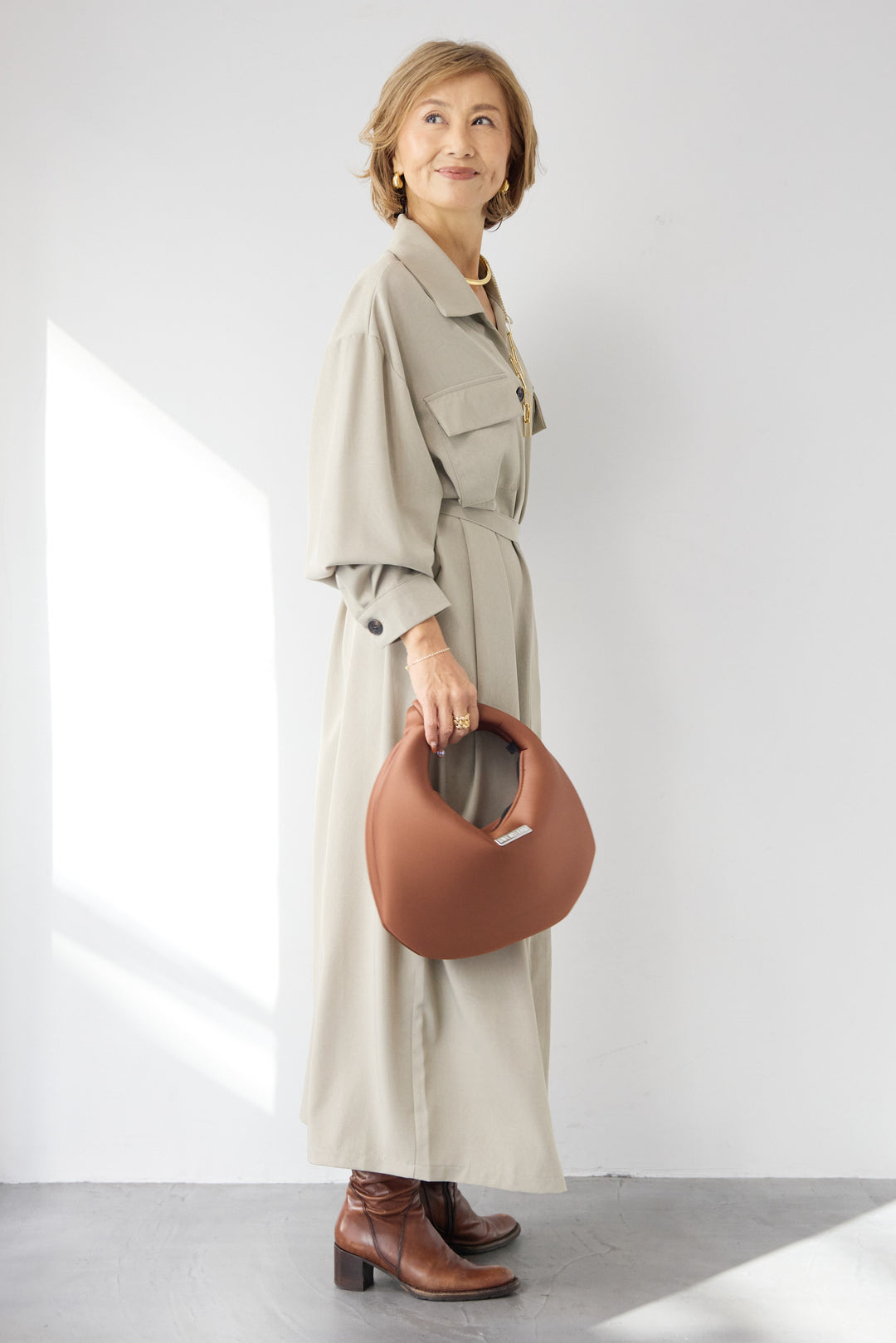 ダブルポケットシャツワンピース