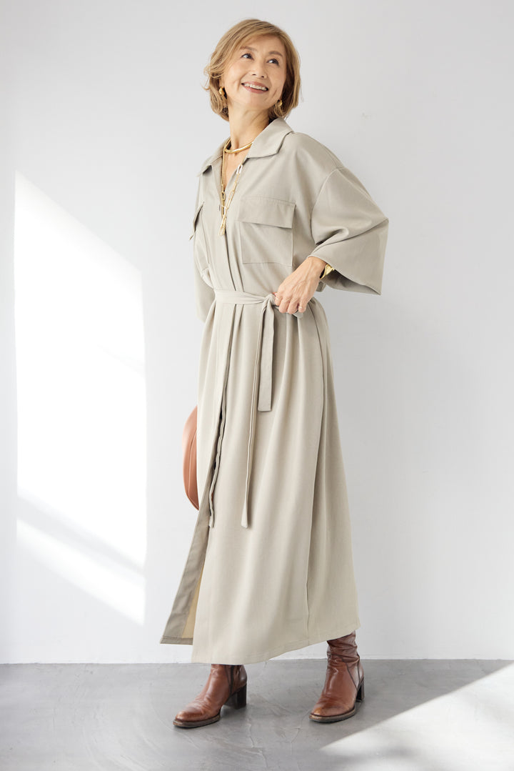 ダブルポケットシャツワンピース