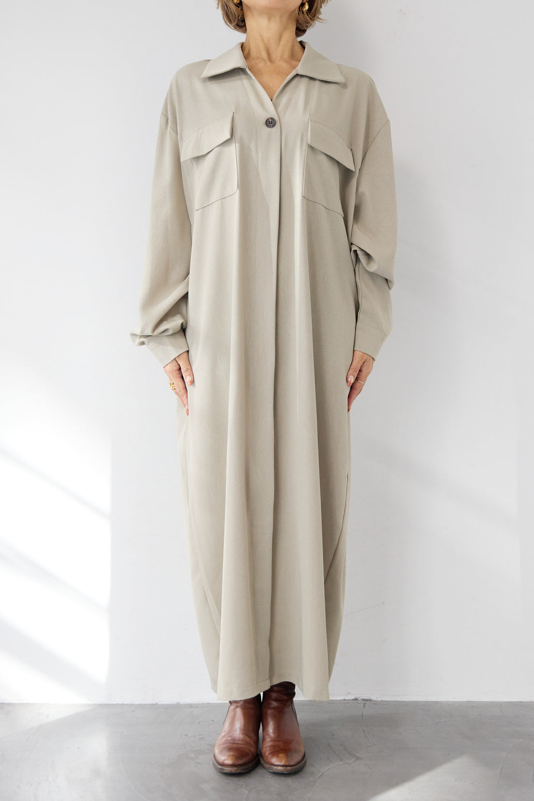 ダブルポケットシャツワンピース