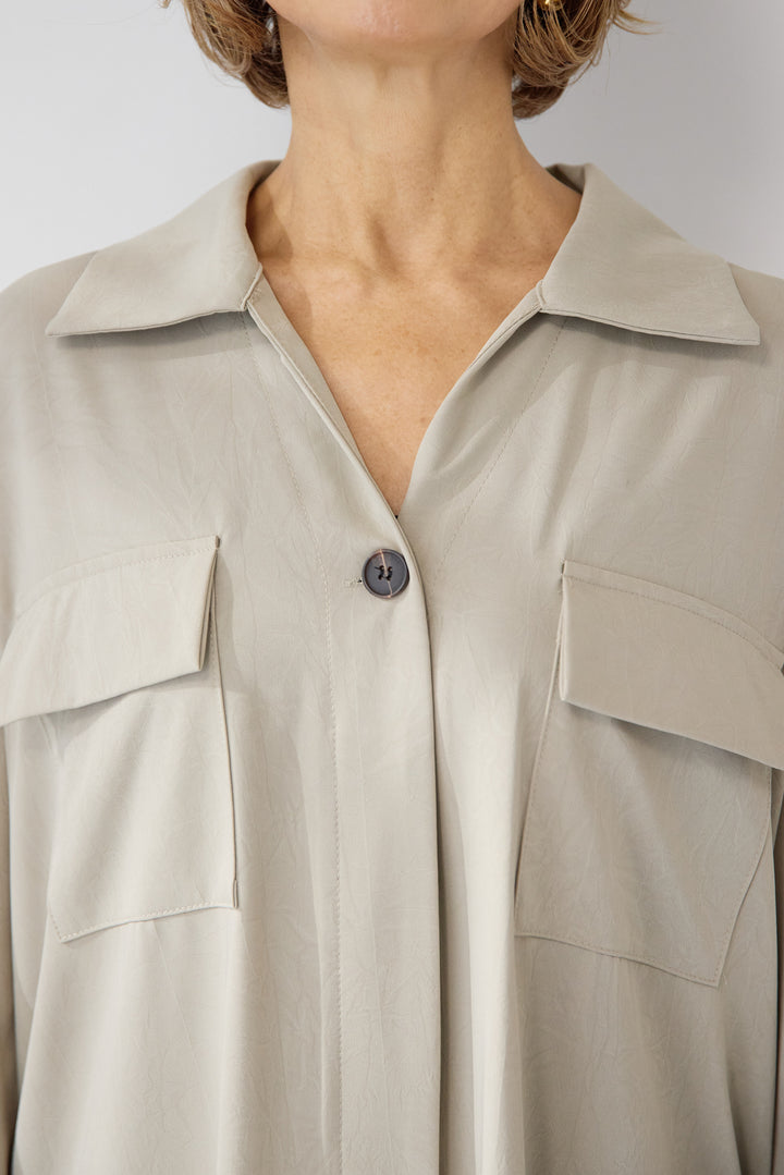 ダブルポケットシャツワンピース