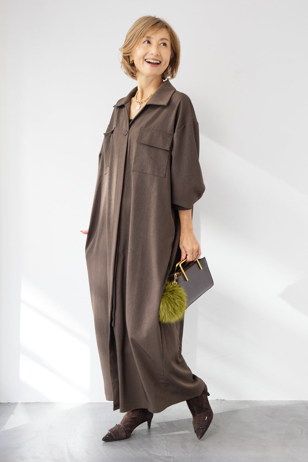 ダブルポケットシャツワンピース