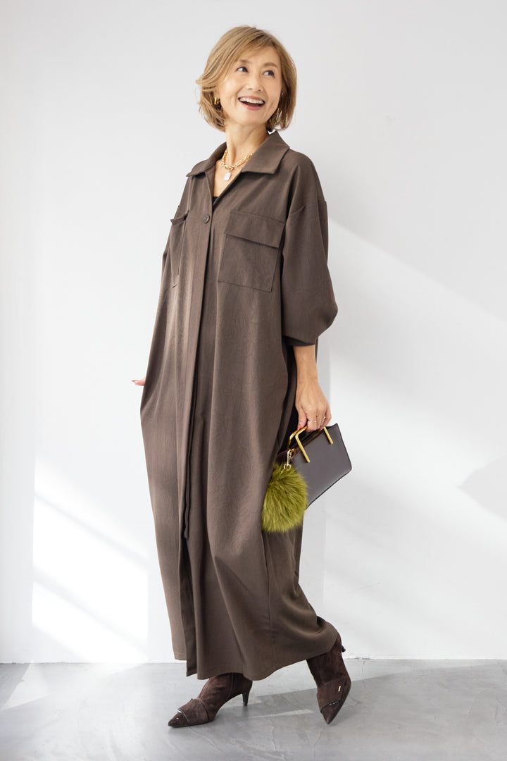 ダブルポケットシャツワンピース