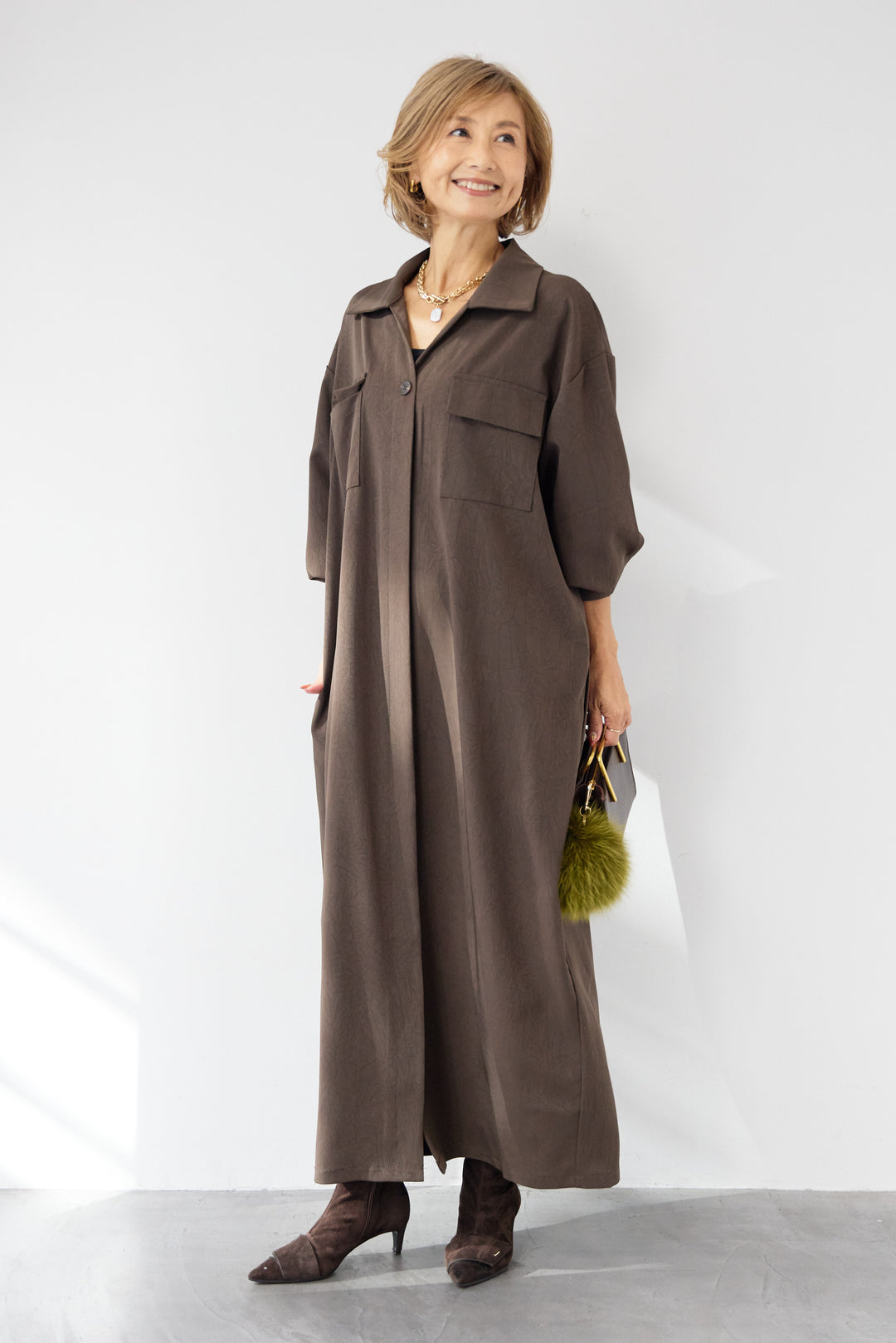 ダブルポケットシャツワンピース