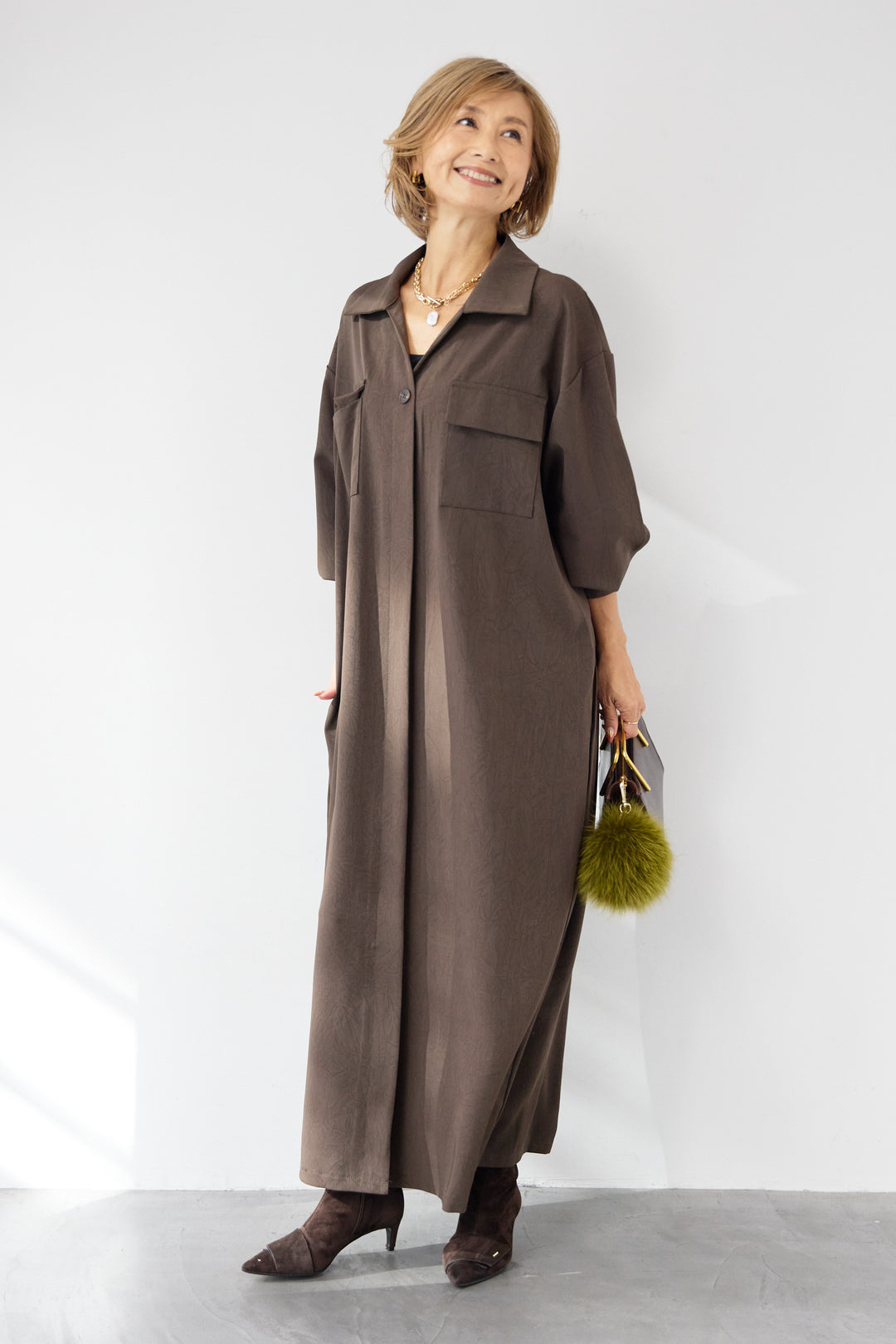 ダブルポケットシャツワンピース