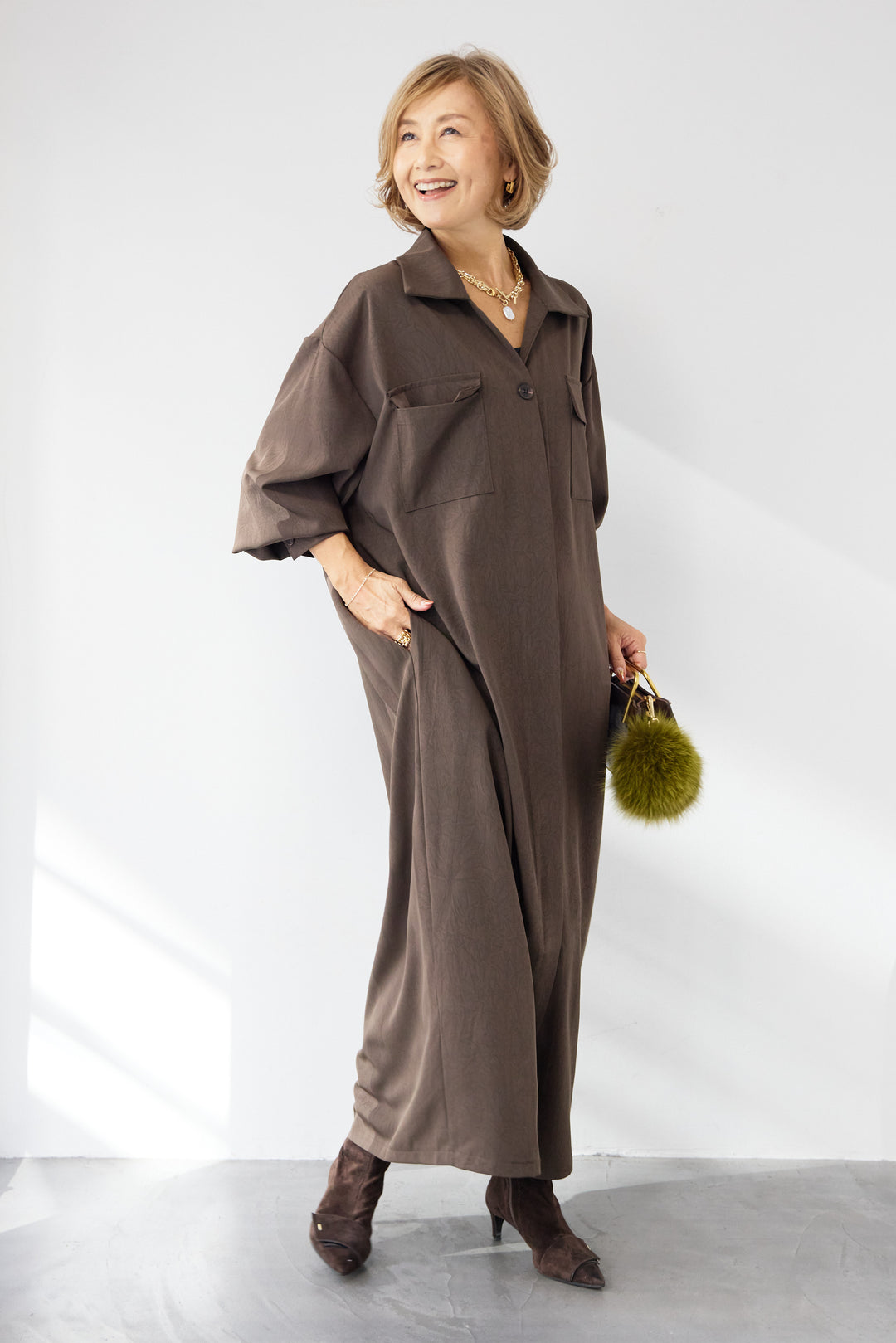 ダブルポケットシャツワンピース