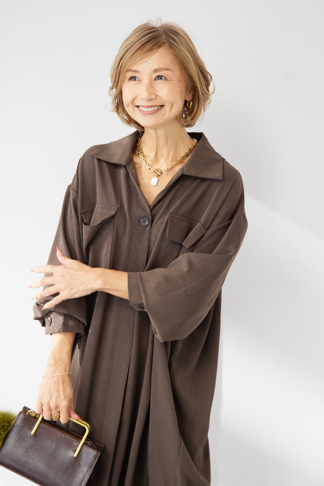 ダブルポケットシャツワンピース