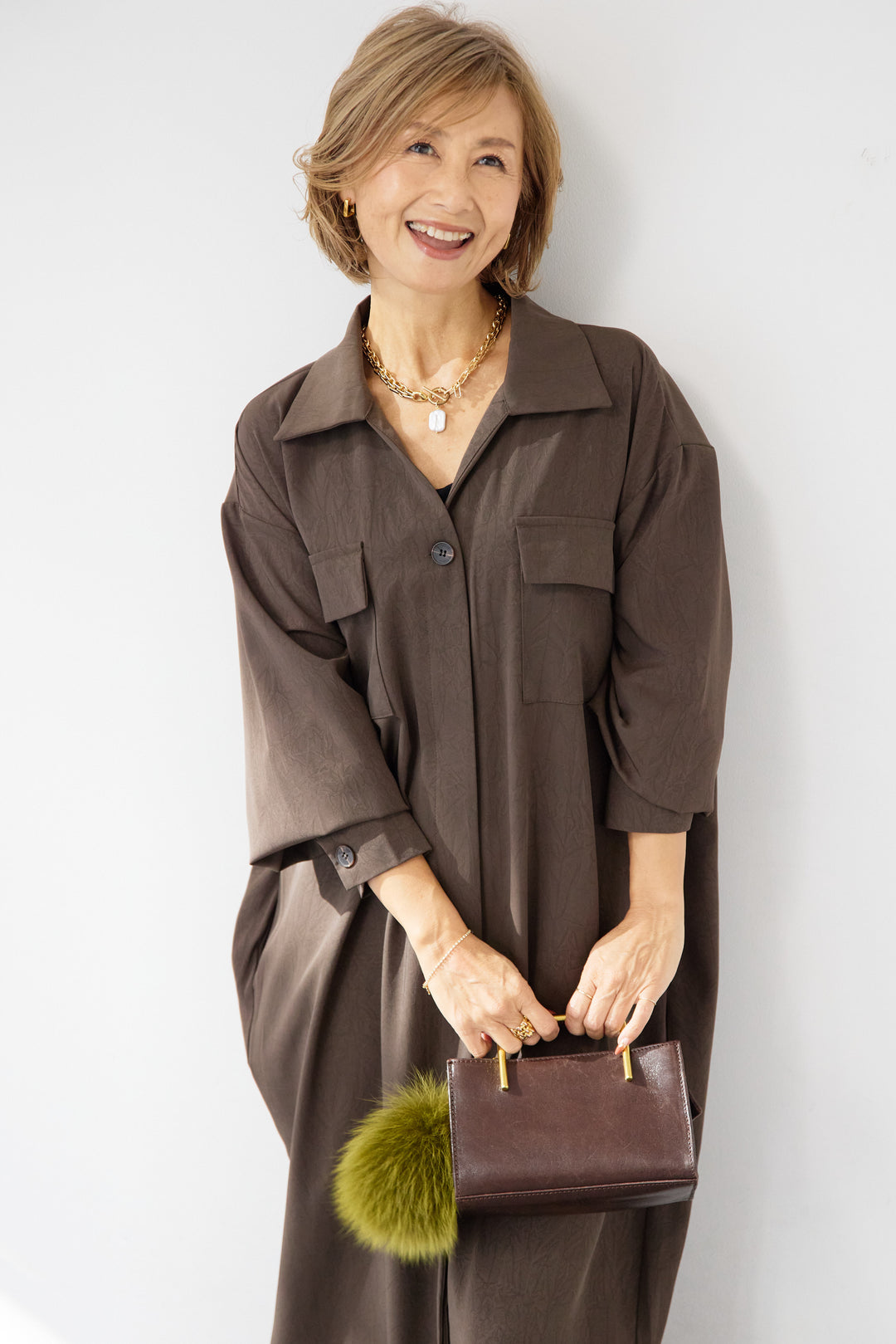 ダブルポケットシャツワンピース