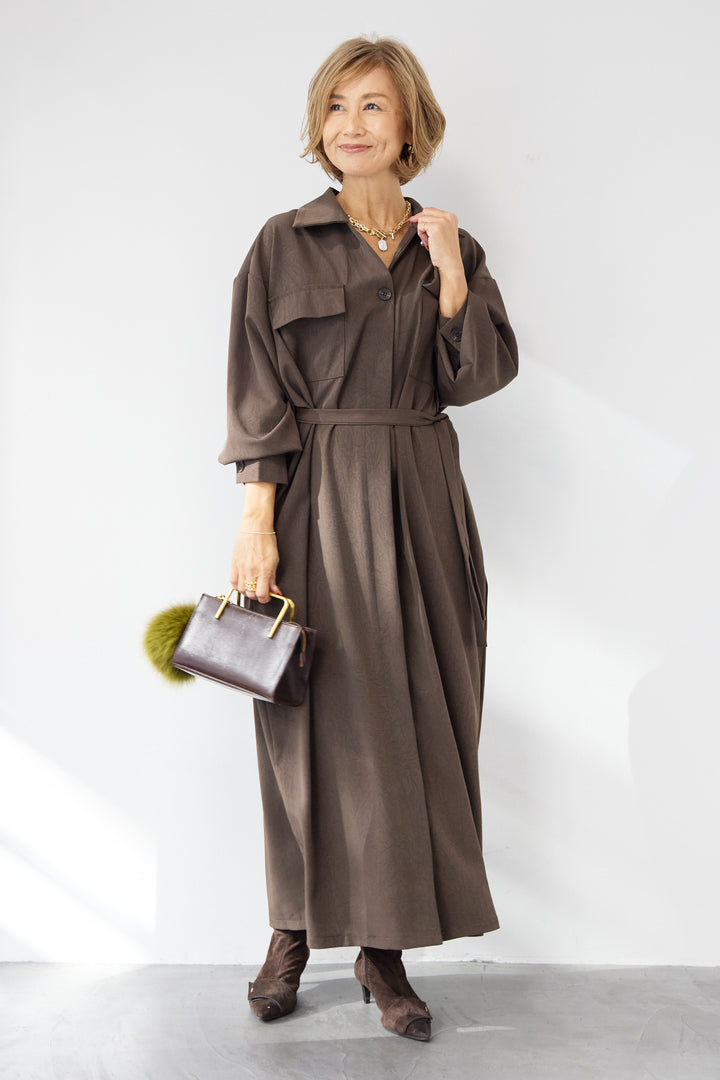 ダブルポケットシャツワンピース