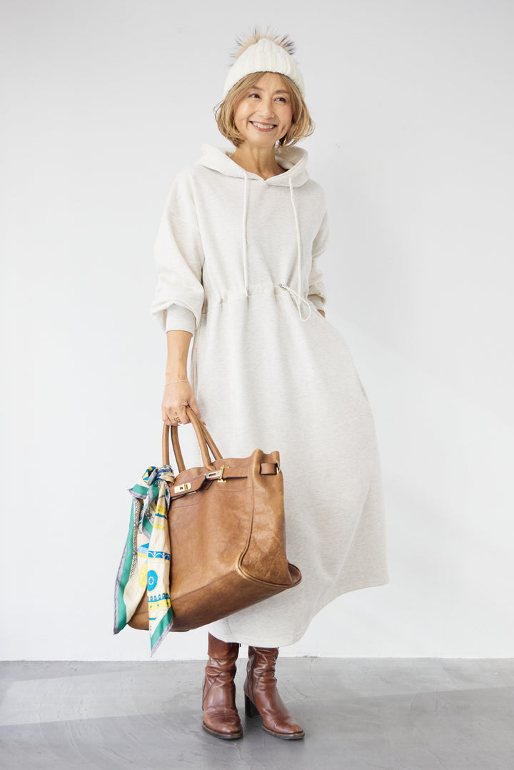 裏起毛ドロストロングフーディーワンピース