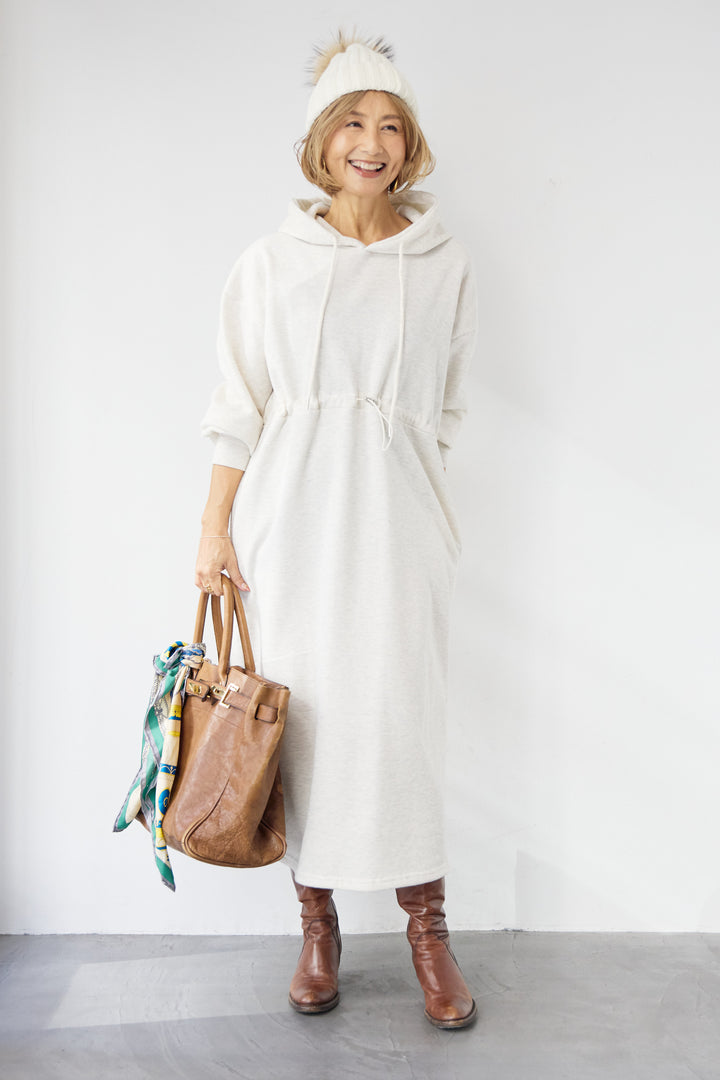 裏起毛ドロストロングフーディーワンピース