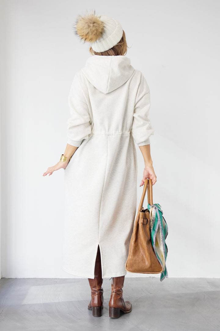 裏起毛ドロストロングフーディーワンピース