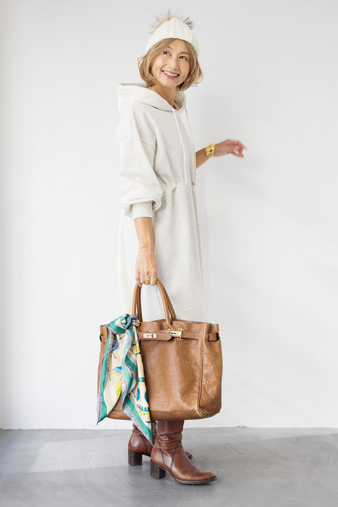 裏起毛ドロストロングフーディーワンピース