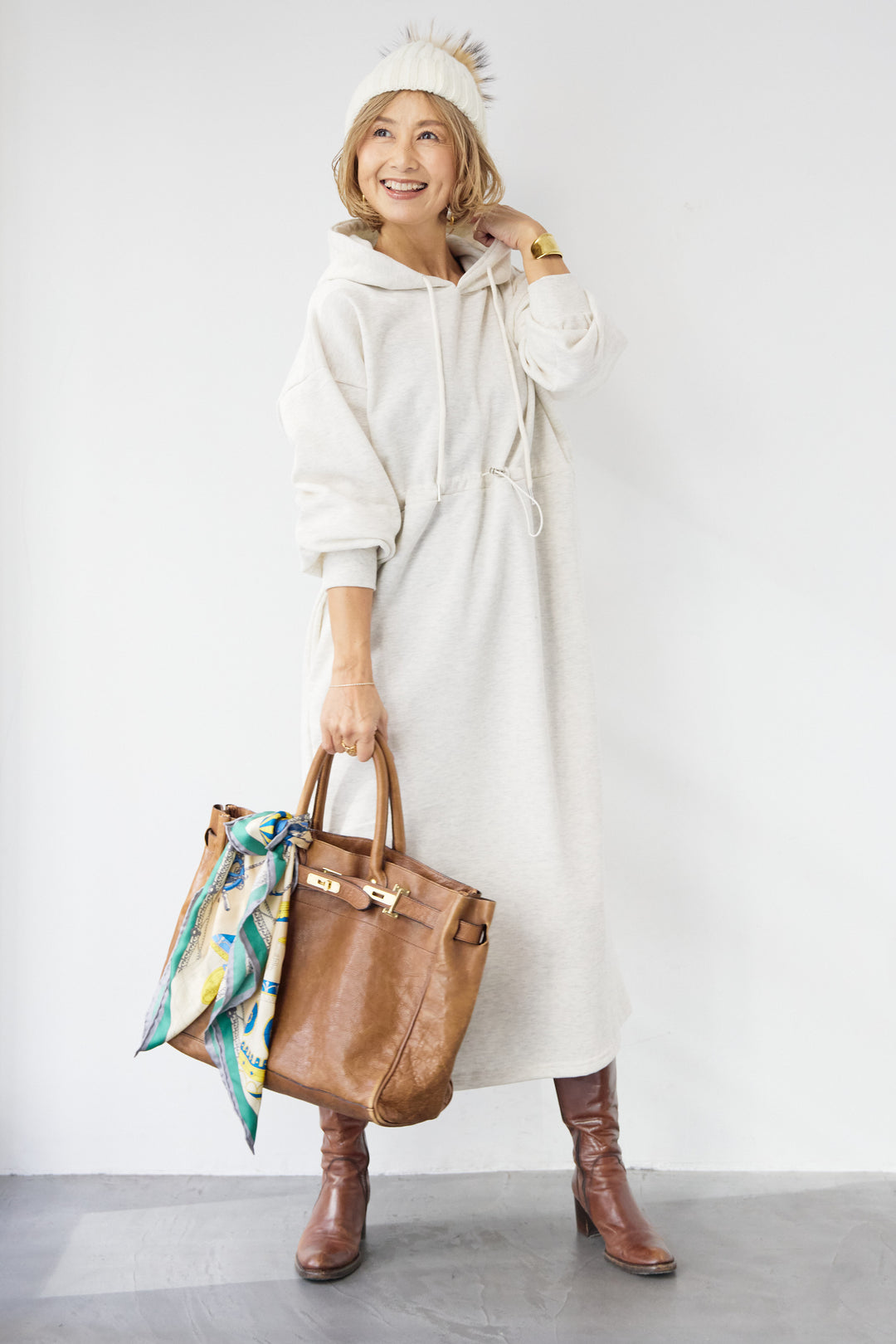 裏起毛ドロストロングフーディーワンピース