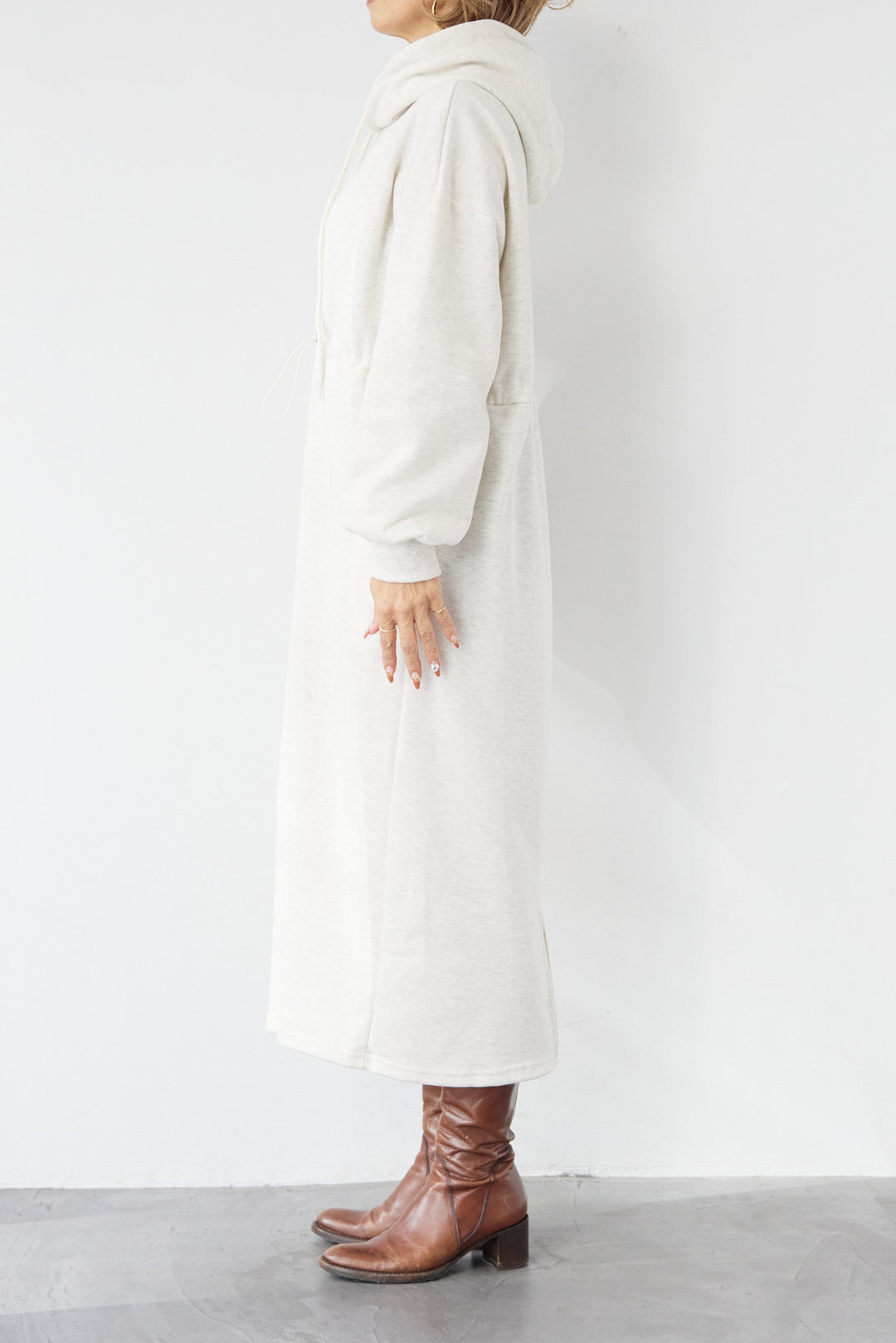 裏起毛ドロストロングフーディーワンピース