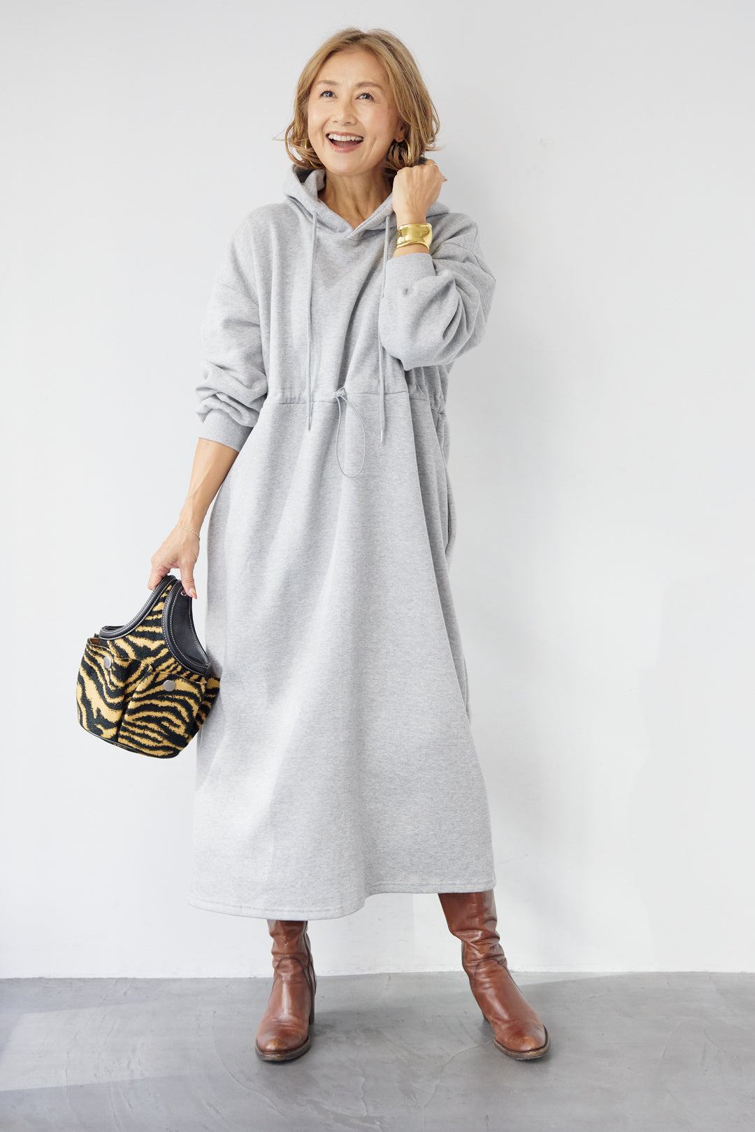 裏起毛ドロストロングフーディーワンピース