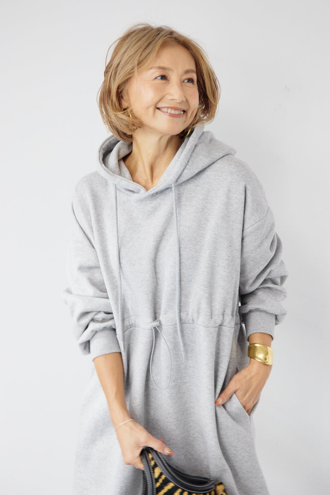 裏起毛ドロストロングフーディーワンピース