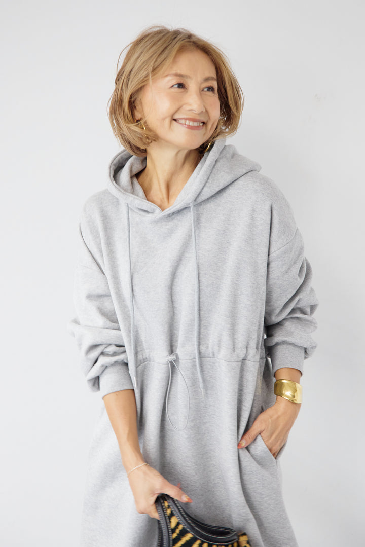 裏起毛ドロストロングフーディーワンピース