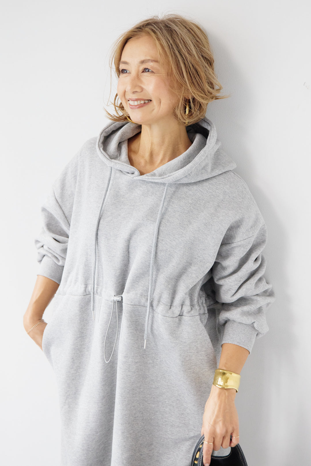 裏起毛ドロストロングフーディーワンピース