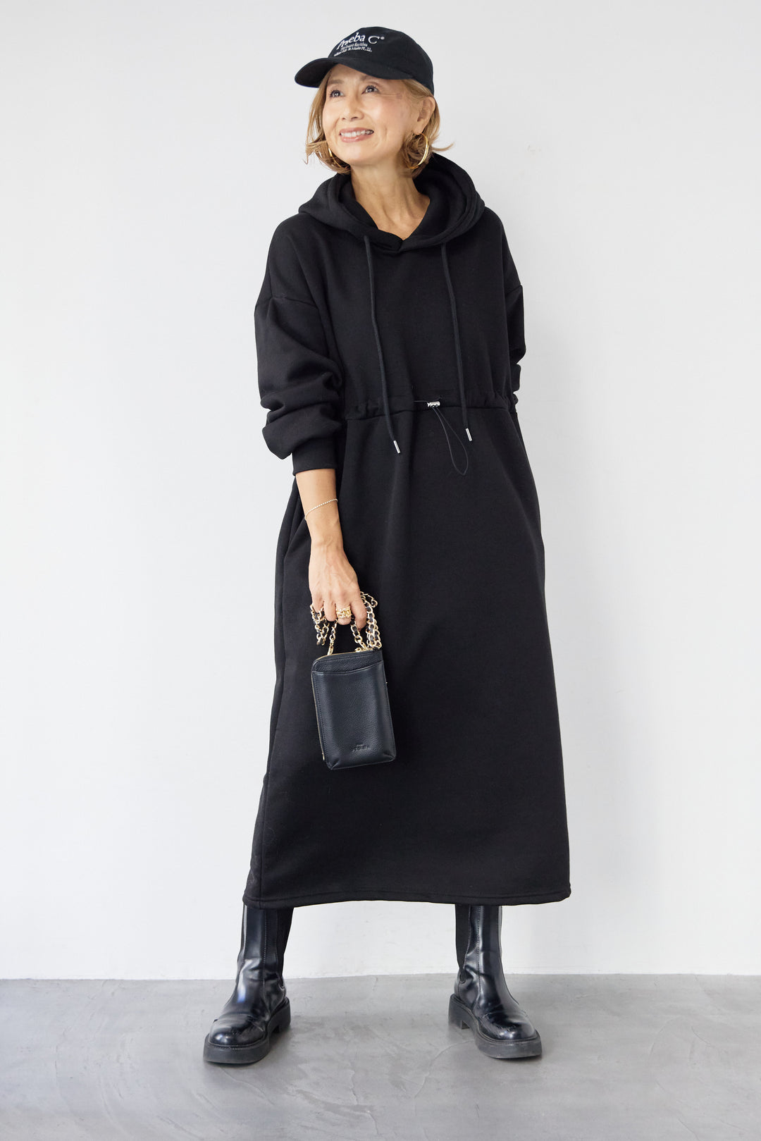 裏起毛ドロストロングフーディーワンピース