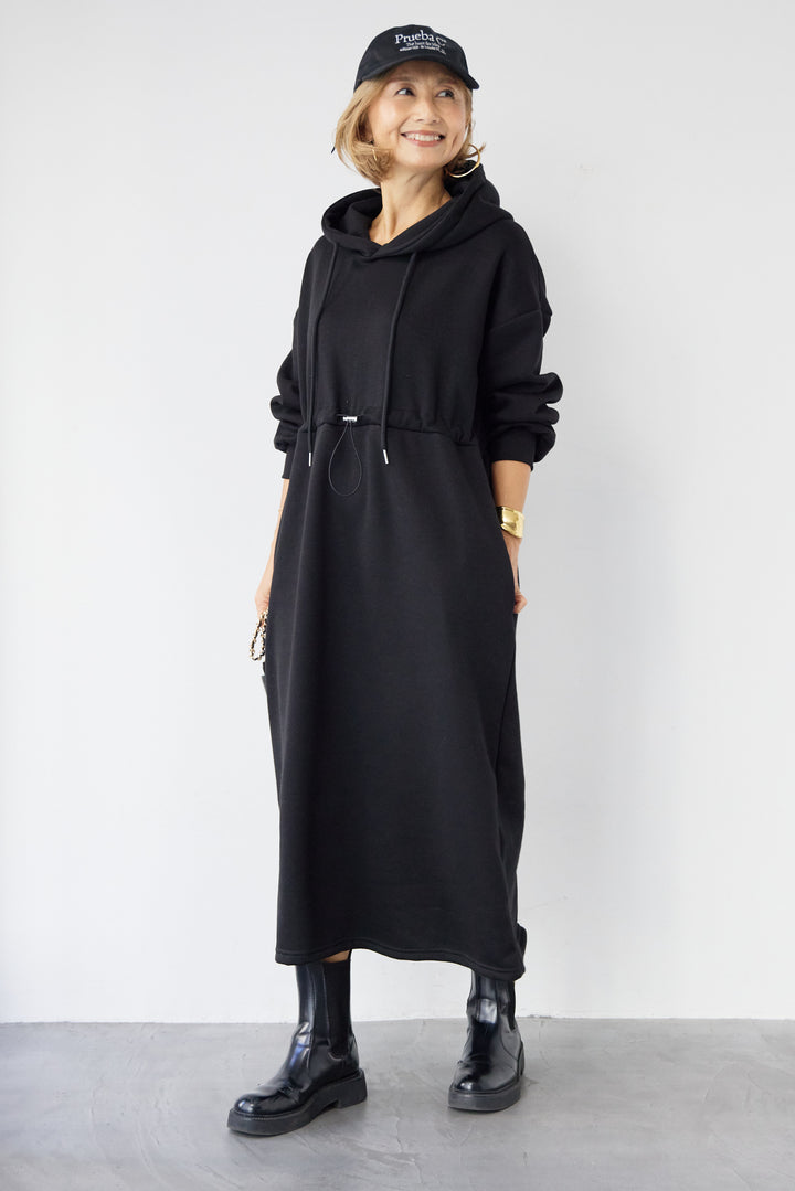 裏起毛ドロストロングフーディーワンピース