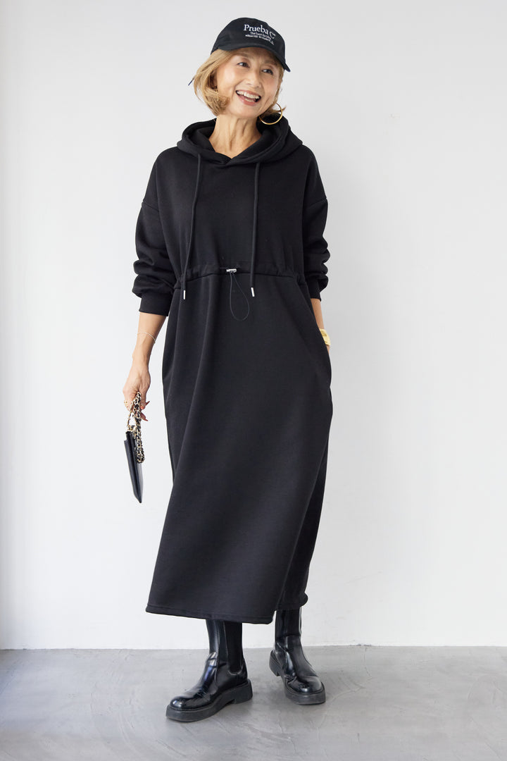 裏起毛ドロストロングフーディーワンピース