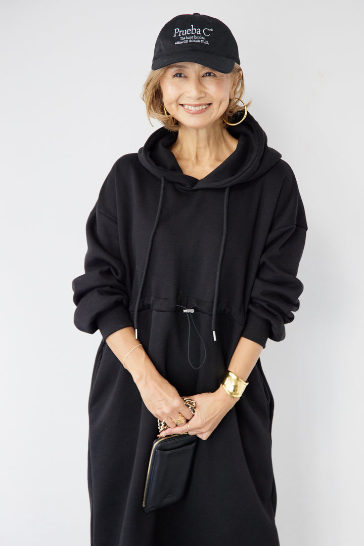 裏起毛ドロストロングフーディーワンピース