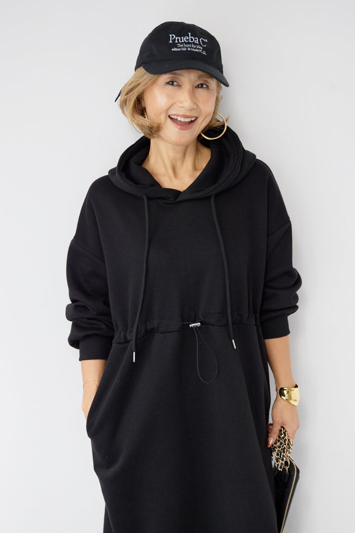 裏起毛ドロストロングフーディーワンピース