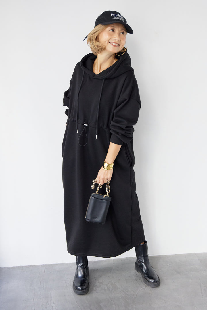 裏起毛ドロストロングフーディーワンピース