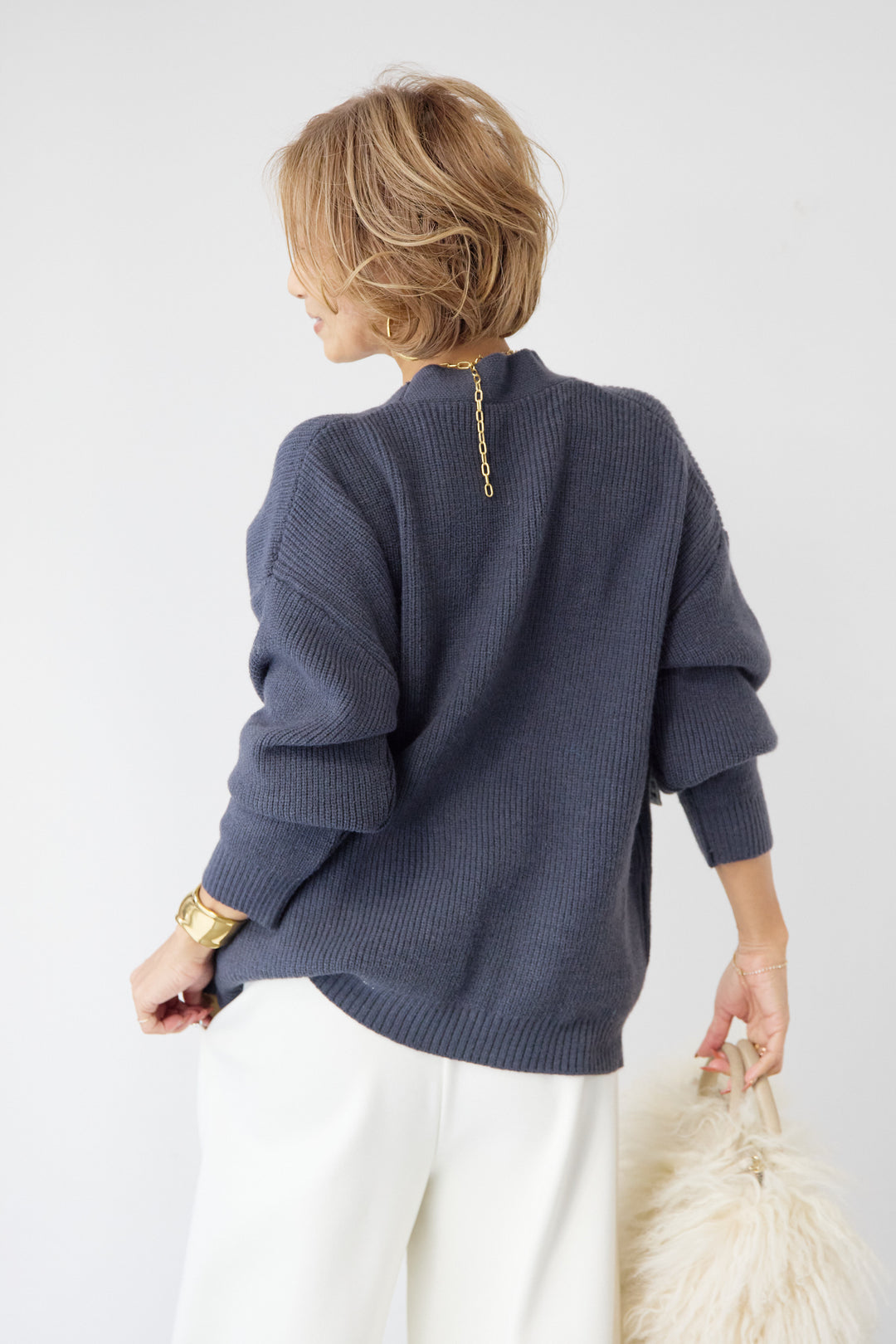 デニムポケットジップカーディガン