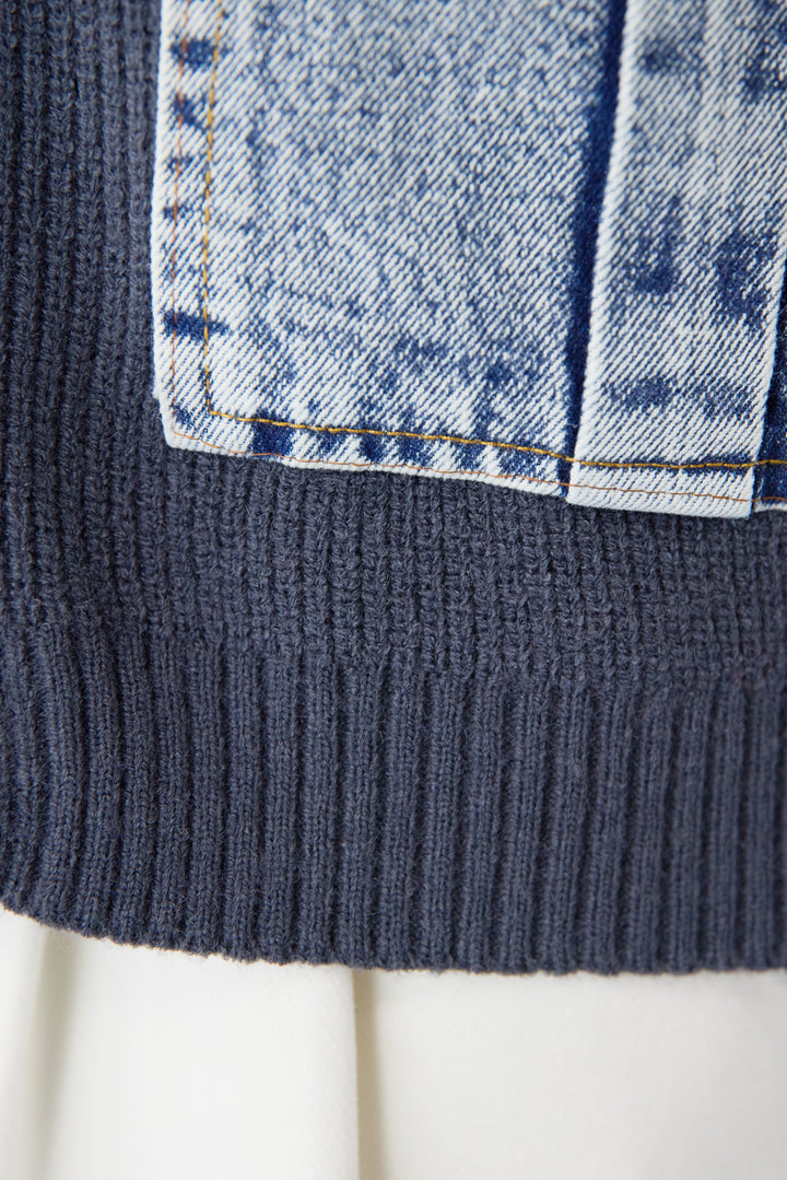 デニムポケットジップカーディガン