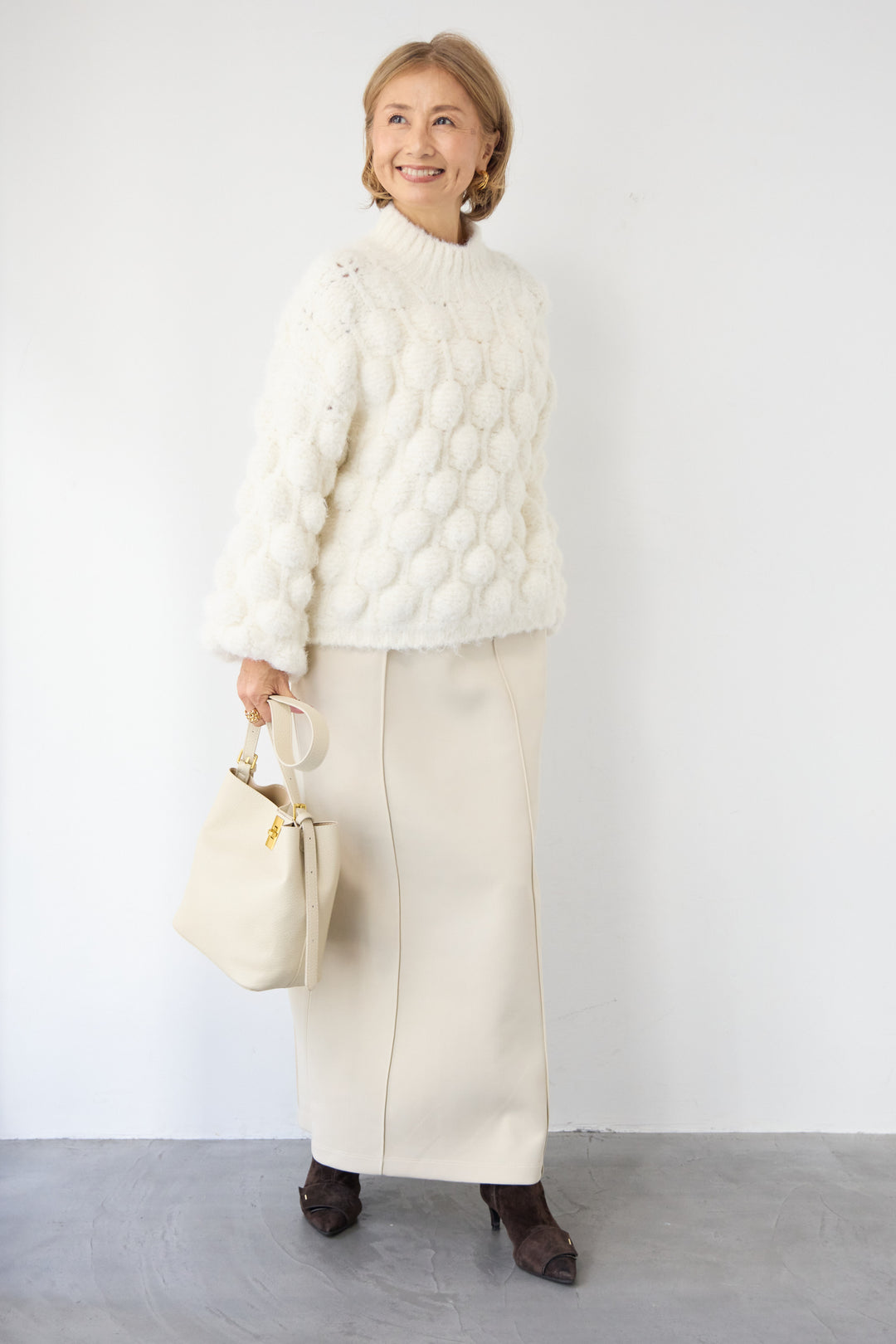 ダンボール ピンタックロングスカート