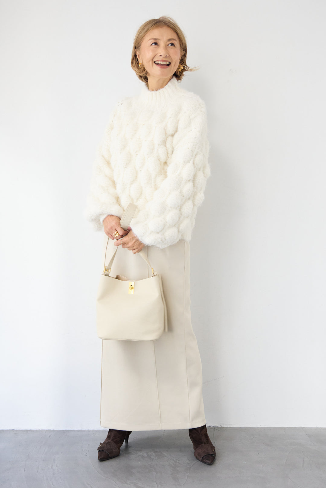 ダンボール ピンタックロングスカート