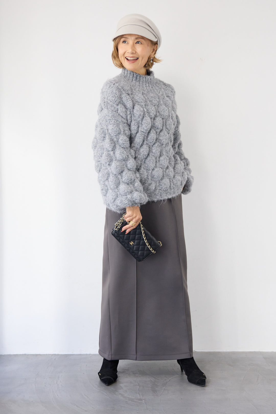 ダンボール ピンタックロングスカート