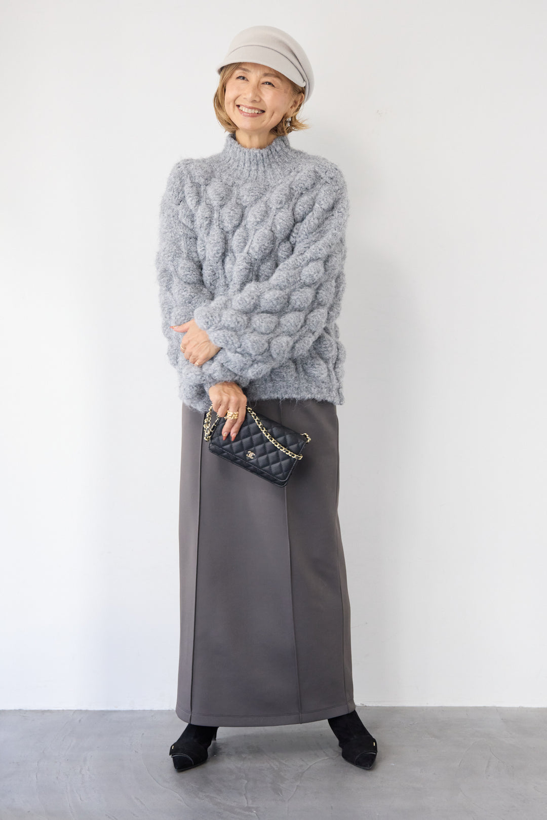 ダンボール ピンタックロングスカート