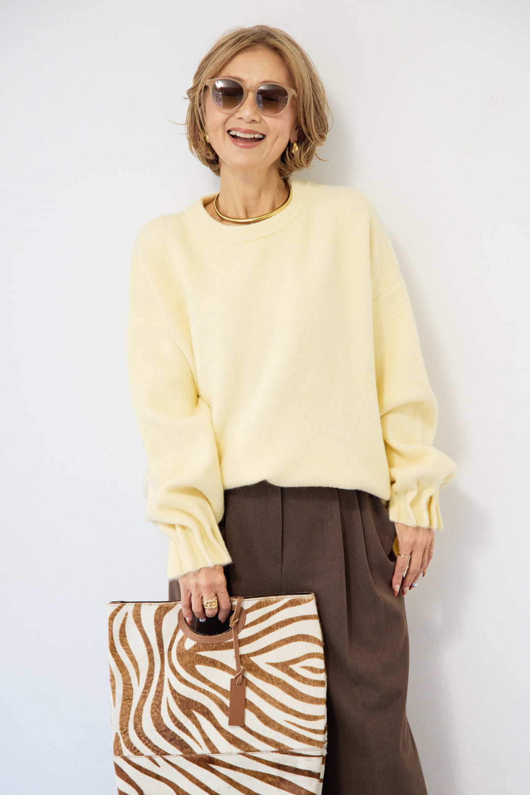 袖タックニット