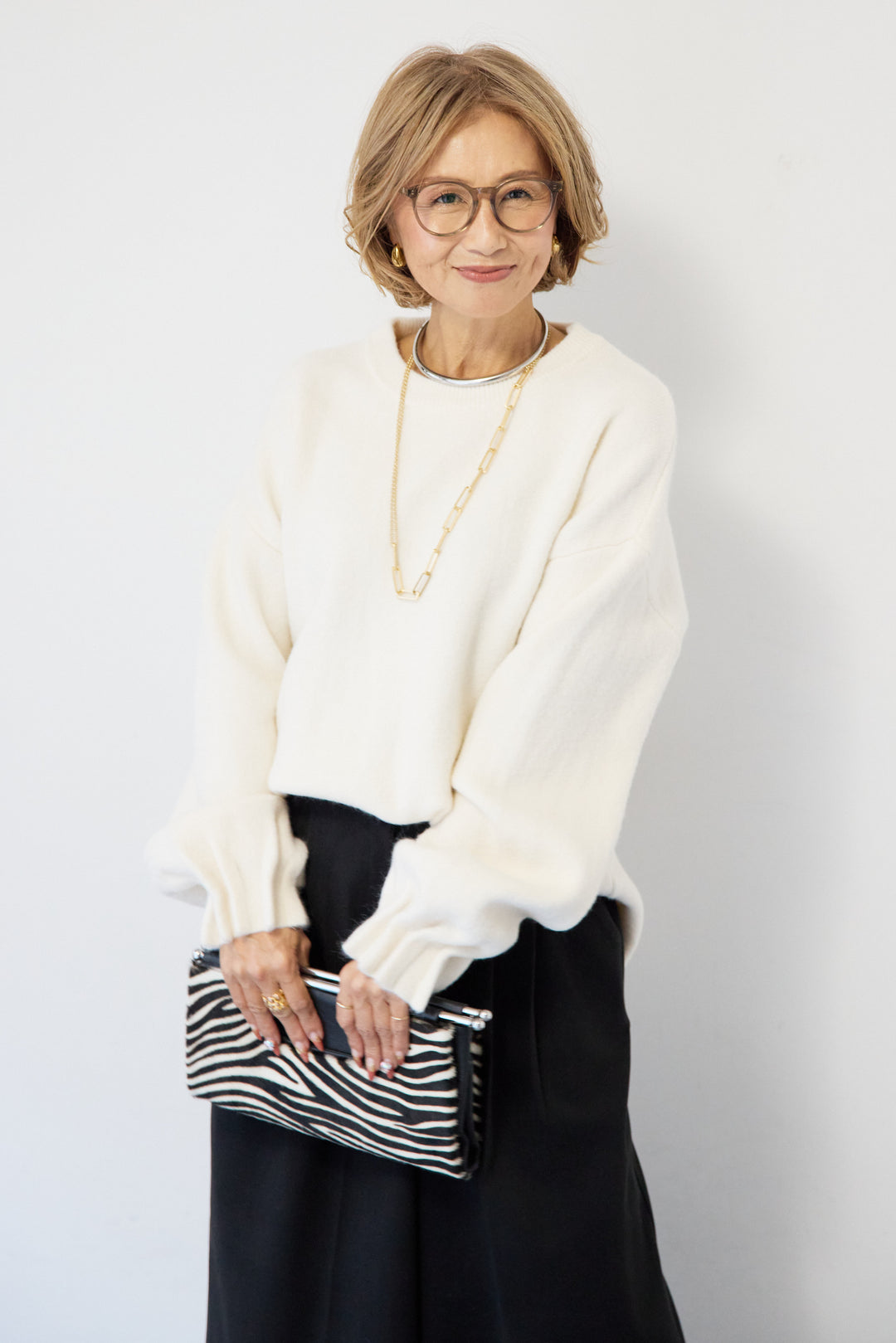 袖タックニット