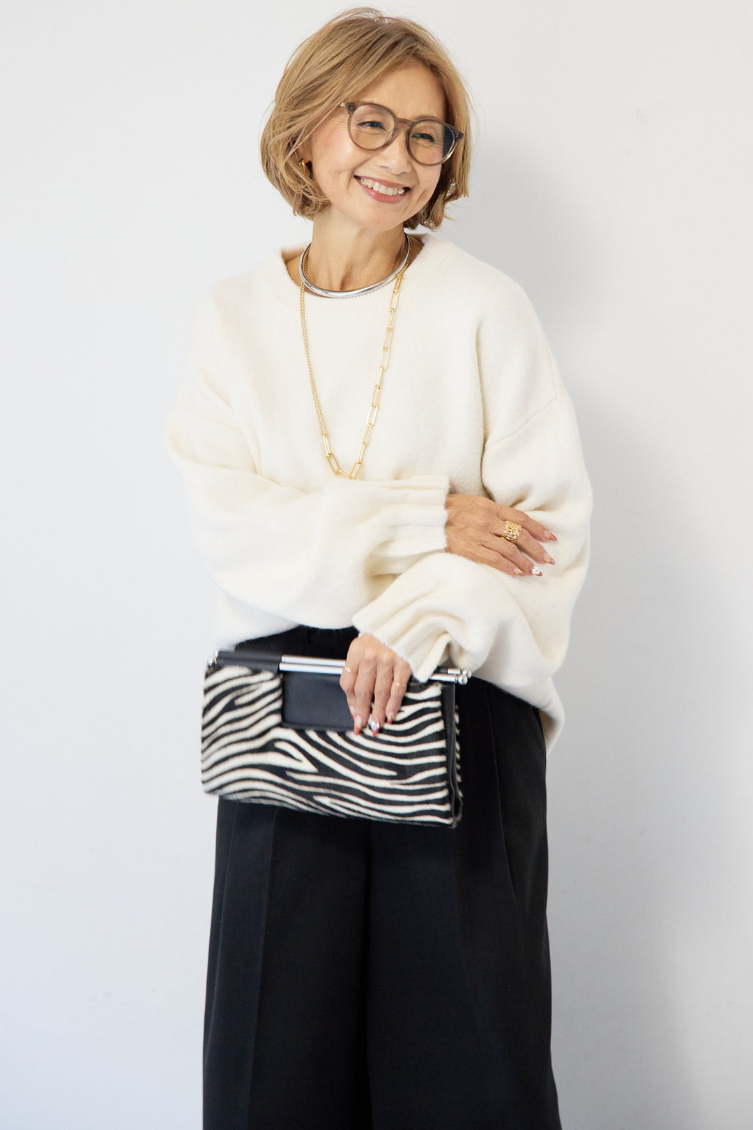 袖タックニット