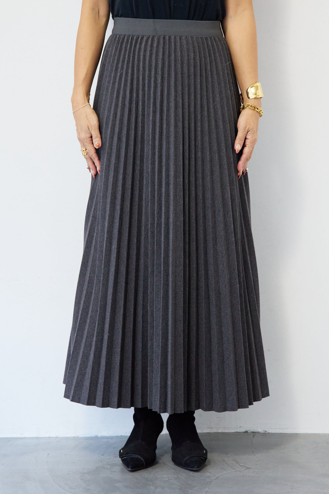 ウエストゴムプリーツスカート