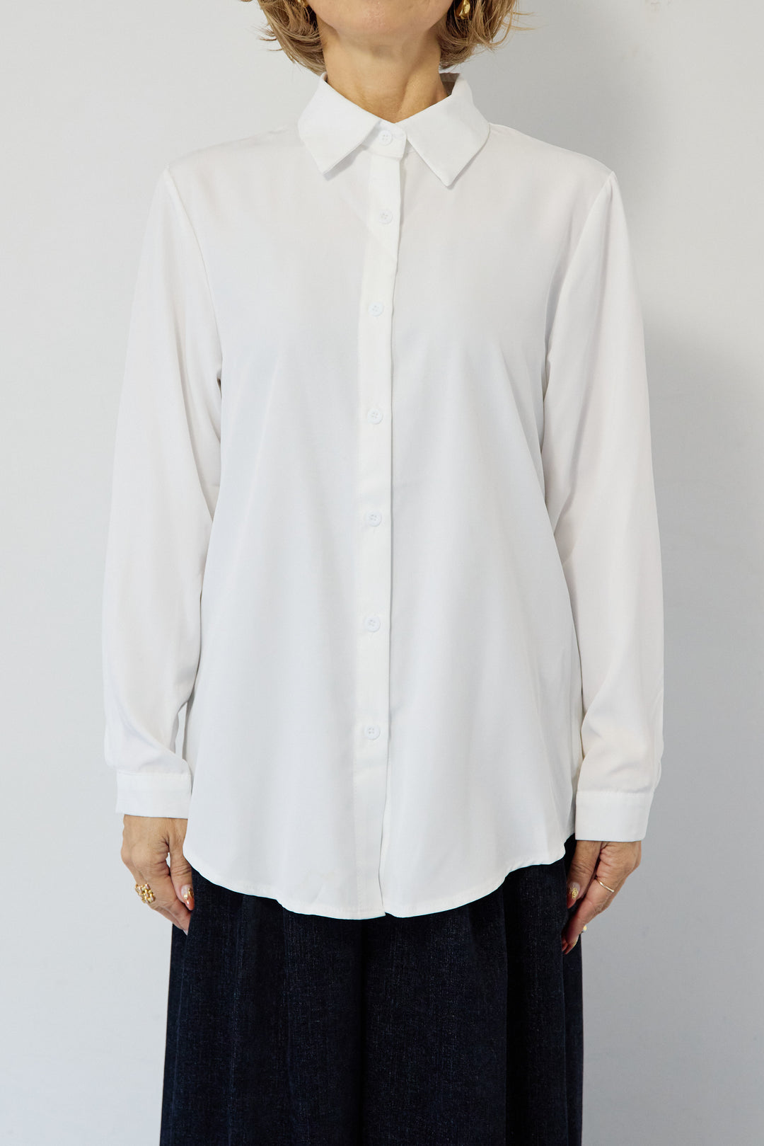 ツイストデザインニット+シャツアンサンブル