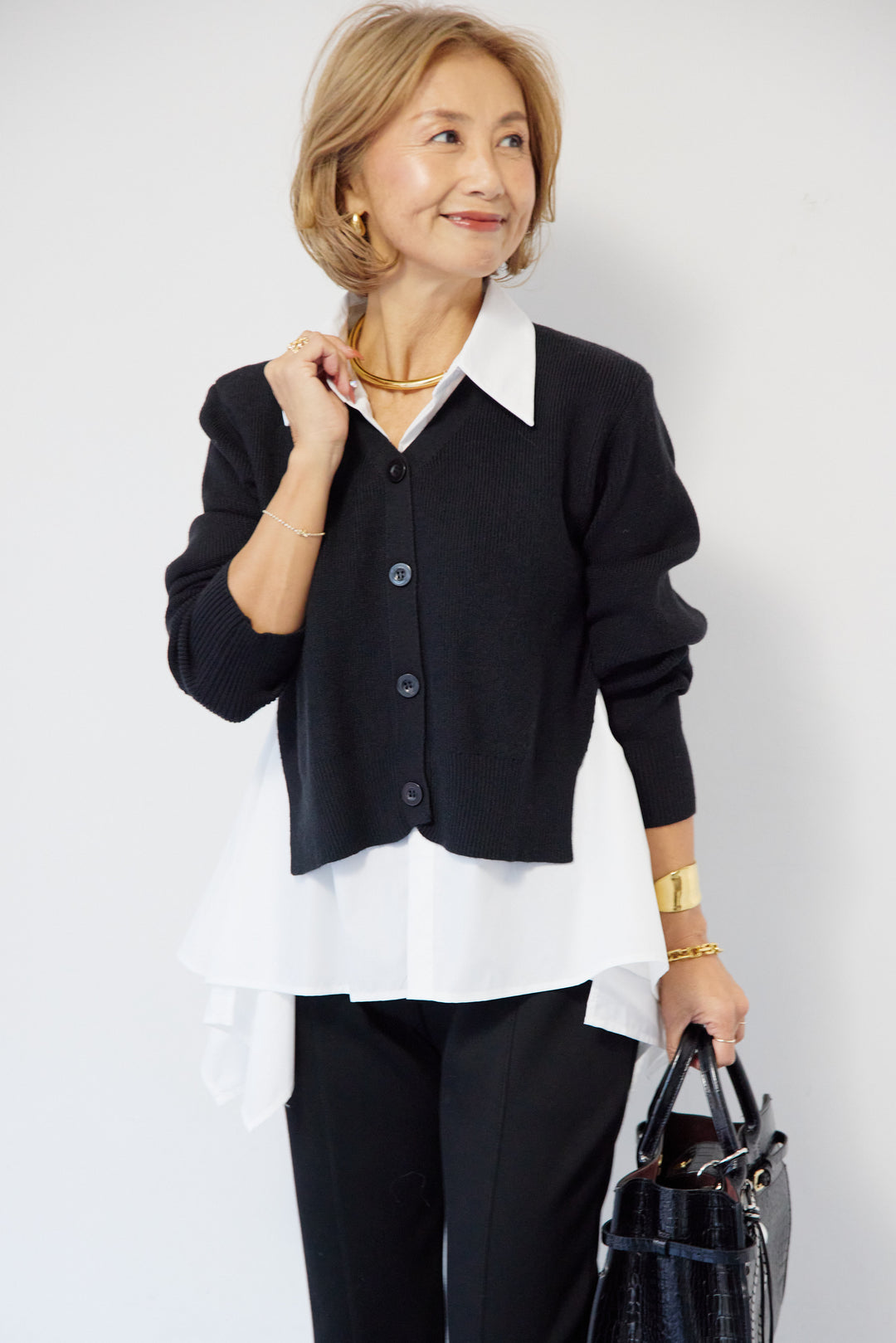 ニットドッキングシャツ