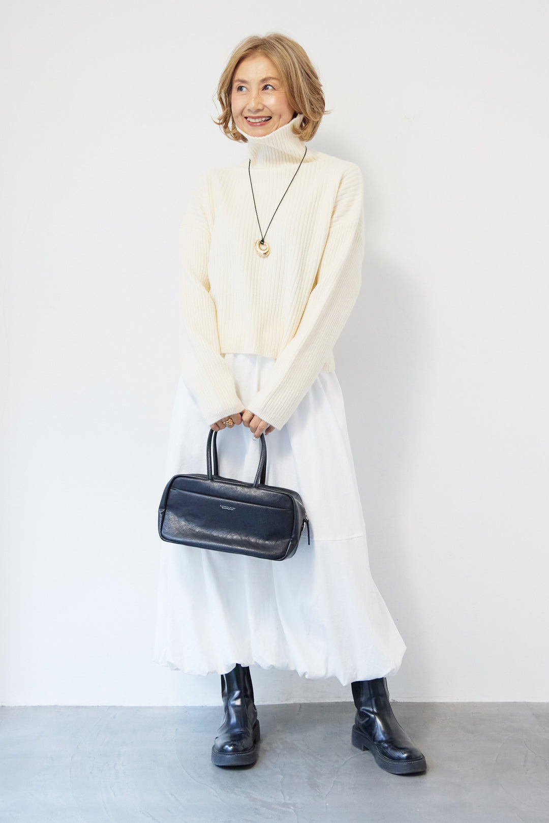 モダン畦編み プルオーバー