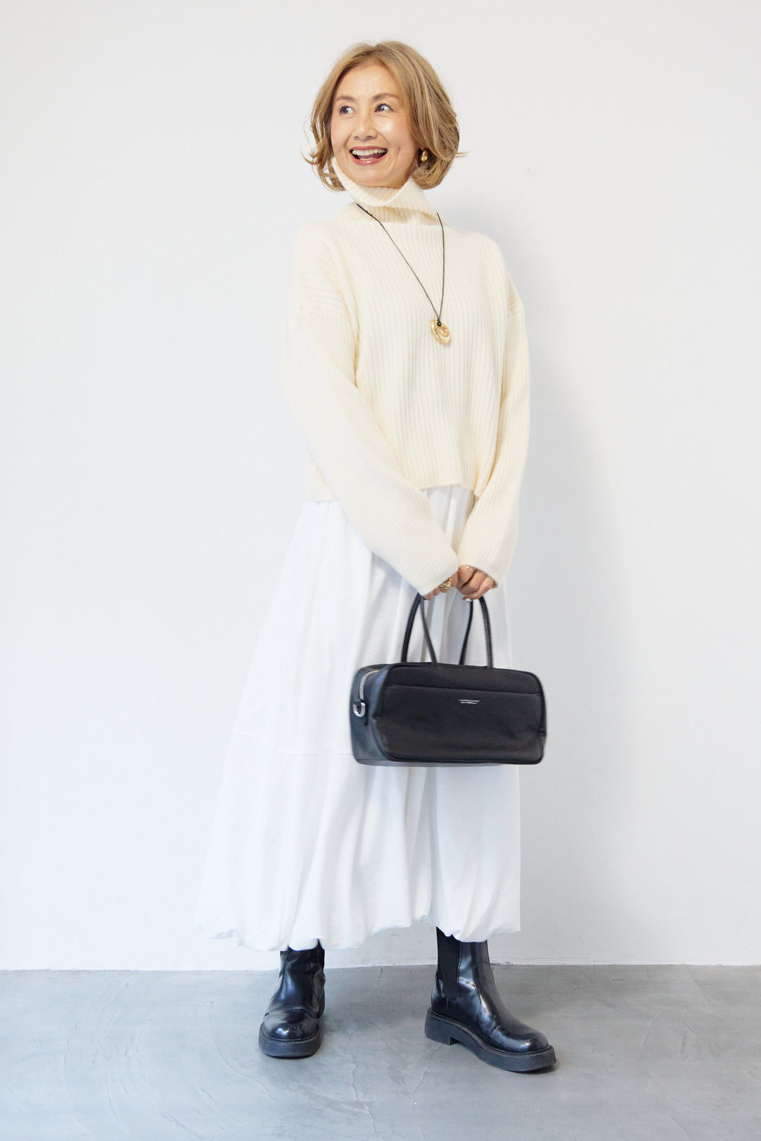 モダン畦編み プルオーバー