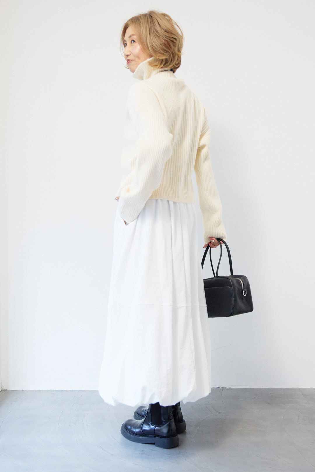 モダン畦編み プルオーバー