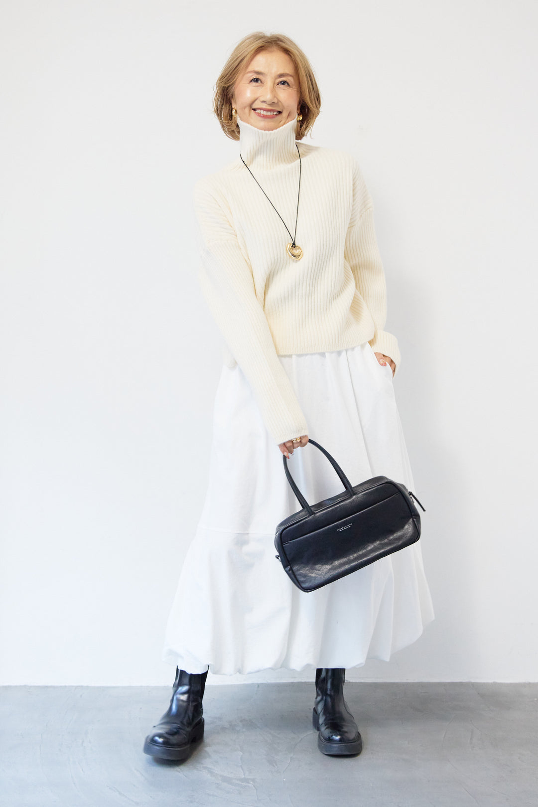 モダン畦編み プルオーバー