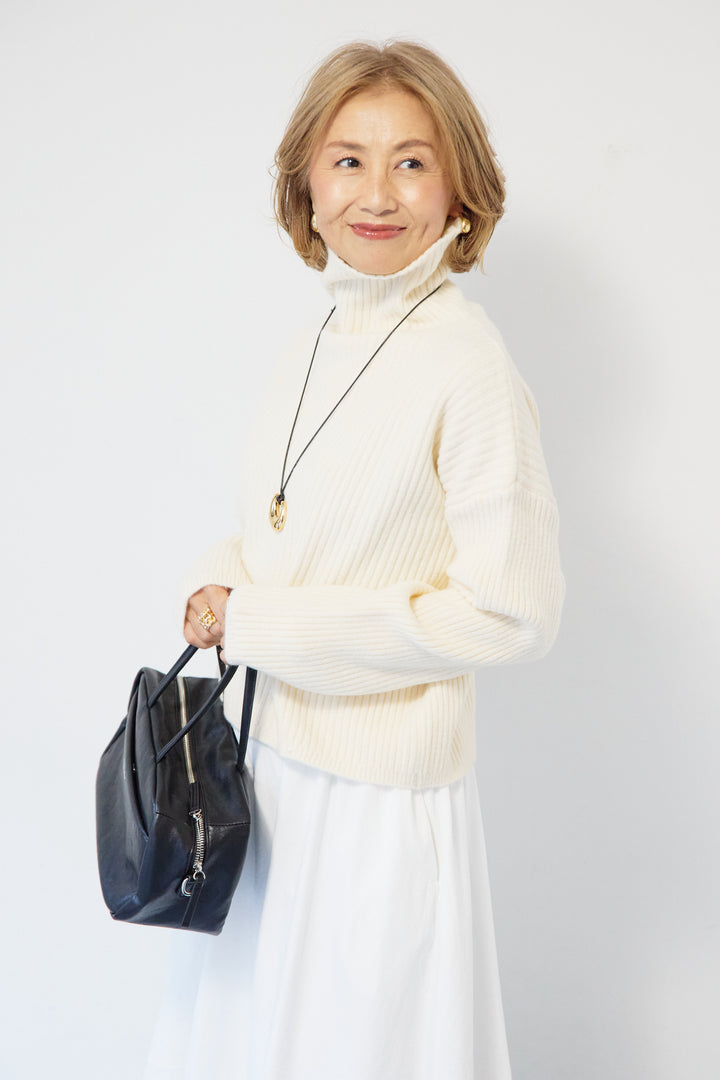 モダン畦編み プルオーバー